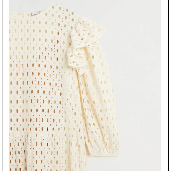 Mango Ruffled Open-Work Dress NWT - Picture 9 of 10